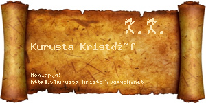 Kurusta Kristóf névjegykártya
