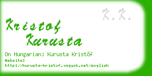 kristof kurusta business card