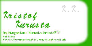 kristof kurusta business card